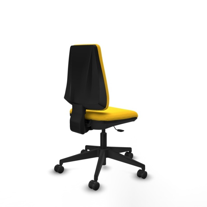 Elche CP similpiel amarillo base piramidal ruedas nailon 65mm