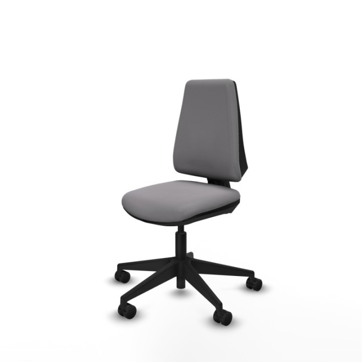 Elche CP similpiel gris base piramidal ruedas nailon 65mm