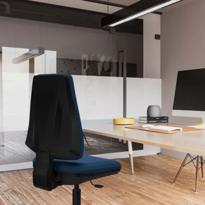 Elche CP similpiel azul claro base piramidal ruedas nailon 65mm