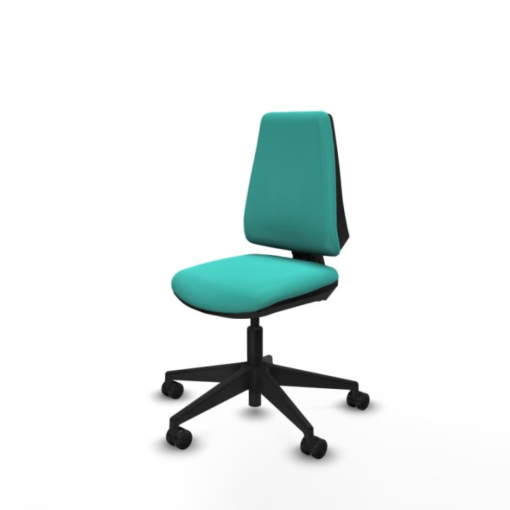 Elche CP similpiel turquesa base piramidal ruedas nailon 65mm