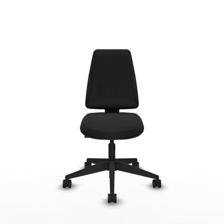 Elche CP similpiel negro base piramidal ruedas nailon 65mm