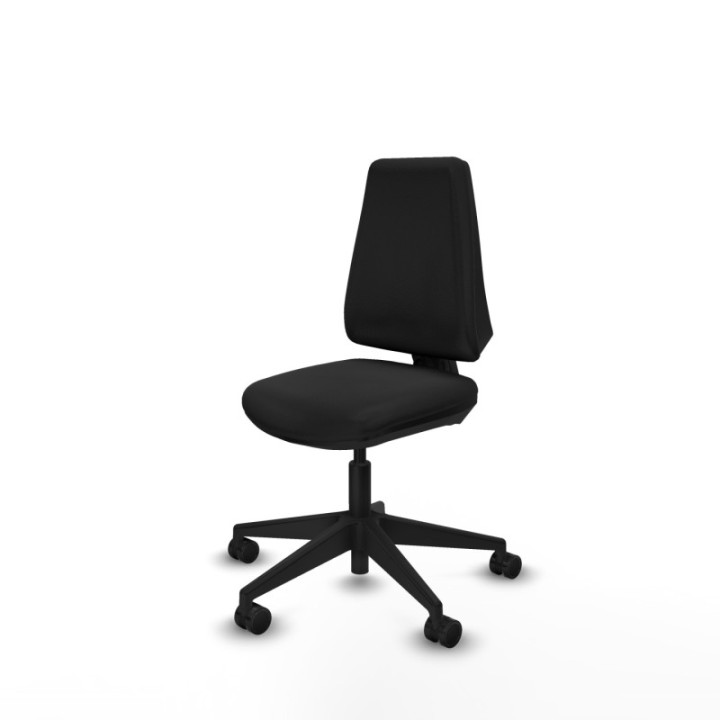 Elche CP similpiel negro base piramidal ruedas nailon 65mm