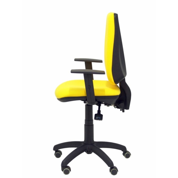 Silla Elche S bali amarillo brazos regulables ruedas de parqué