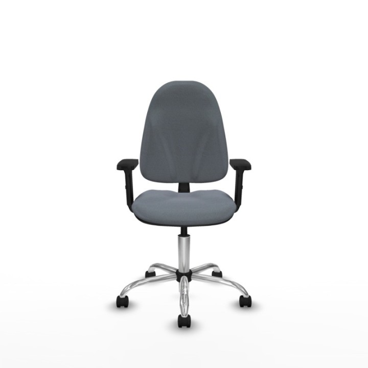 Algarra CP bali gris brazos 2D base cromada ruedas nailon 50mm