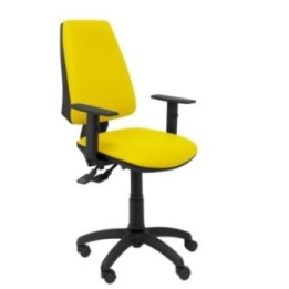 Silla Elche S similpiel amarillo brazos regulables