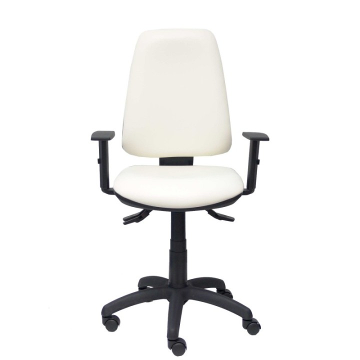 Silla Elche S similpiel blanco brazos regulables