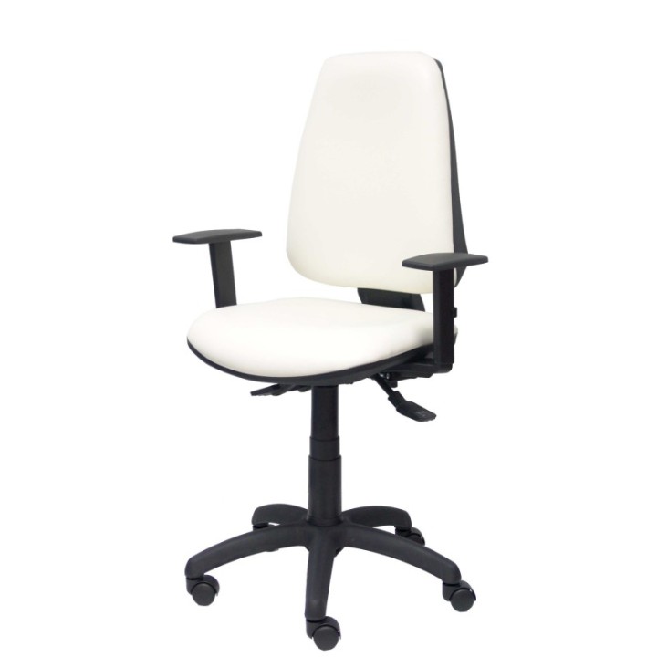 Silla Elche S similpiel blanco brazos regulables