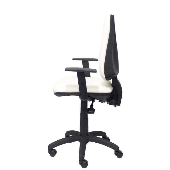 Silla Elche S similpiel blanco brazos regulables