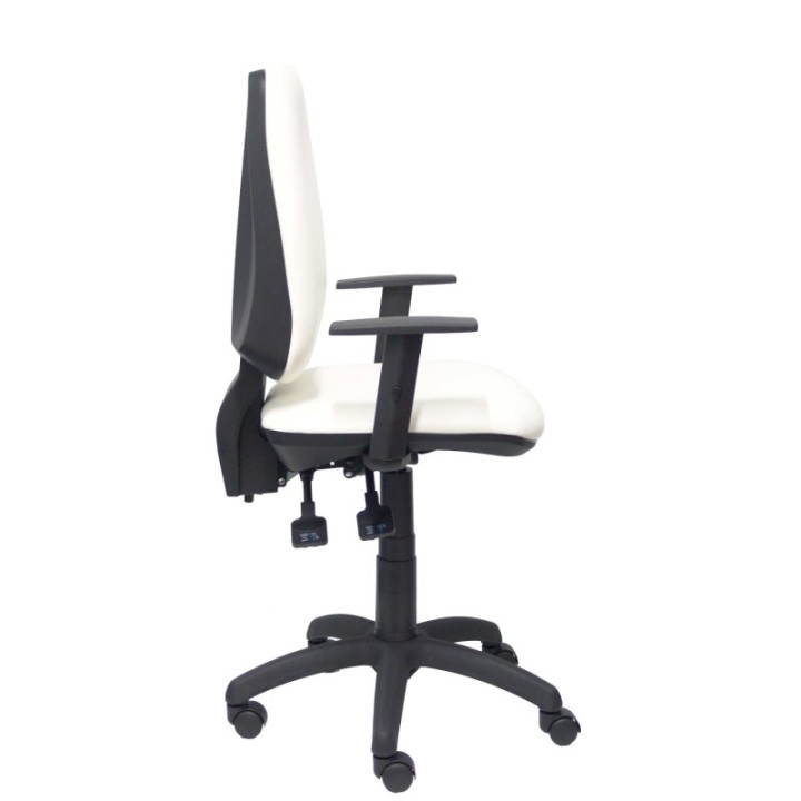Silla Elche S similpiel blanco brazos regulables