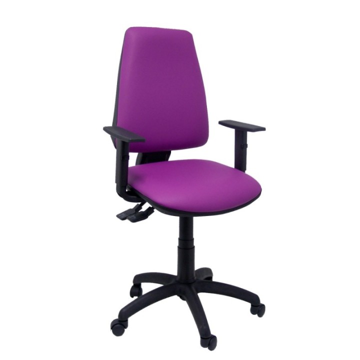 Silla Elche S similpiel morado brazos regulables