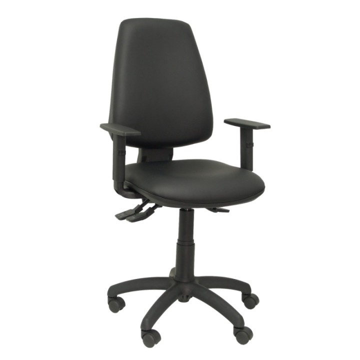 Silla Elche S similpiel negro brazos regulables