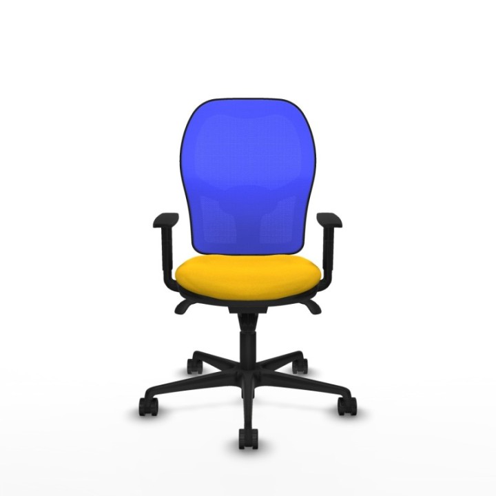 Jorquera sincro malla azul bali amarillo brazos 1D base nailon  ruedas 65mm nailon