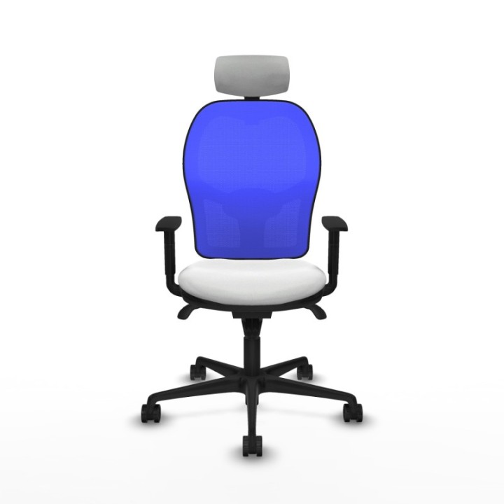 Jorquera sincro malla azul bali blanco brazos 1D base nailon cabecero 2D ruedas 65mm nailon