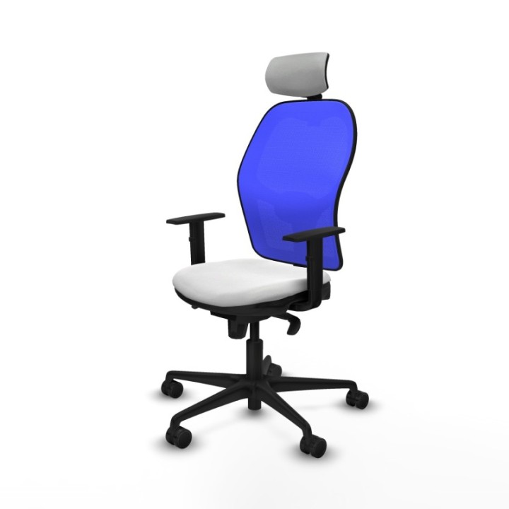 Jorquera sincro malla azul bali blanco brazos 1D base nailon cabecero 2D ruedas 65mm nailon