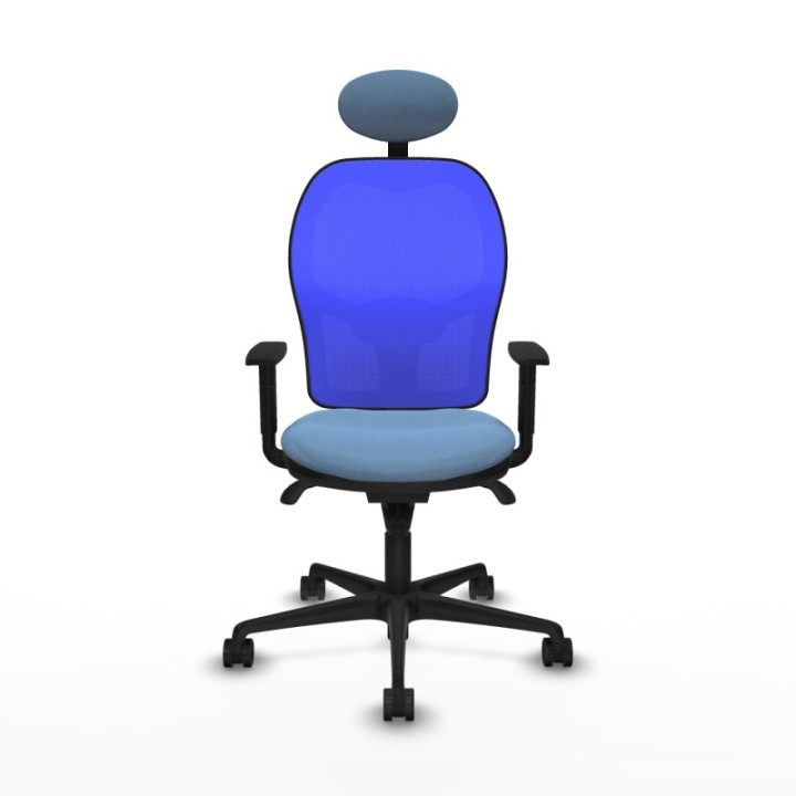 Jorquera sincro malla azul bali azul cielo brazos 1D base nailon cabecero fijo ruedas 65mm nailon