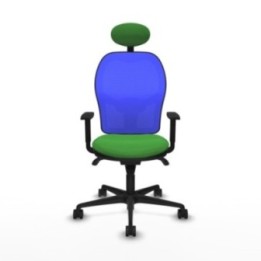 Jorquera sincro malla azul bali verde brazos 1D base nailon cabecero fijo ruedas 65mm nailon