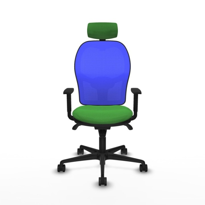 Jorquera sincro malla azul bali verde brazos 1D base nailon cabecero 2D ruedas 65mm nailon