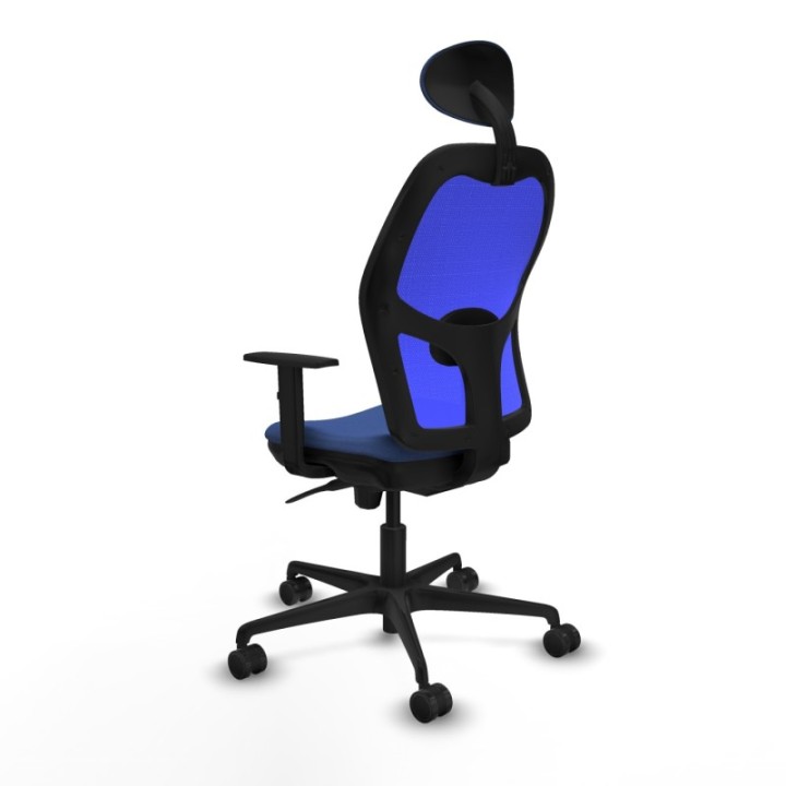 Jorquera sincro malla azul bali azul marino brazos 1D base nailon cabecero fijo ruedas 65mm nailon