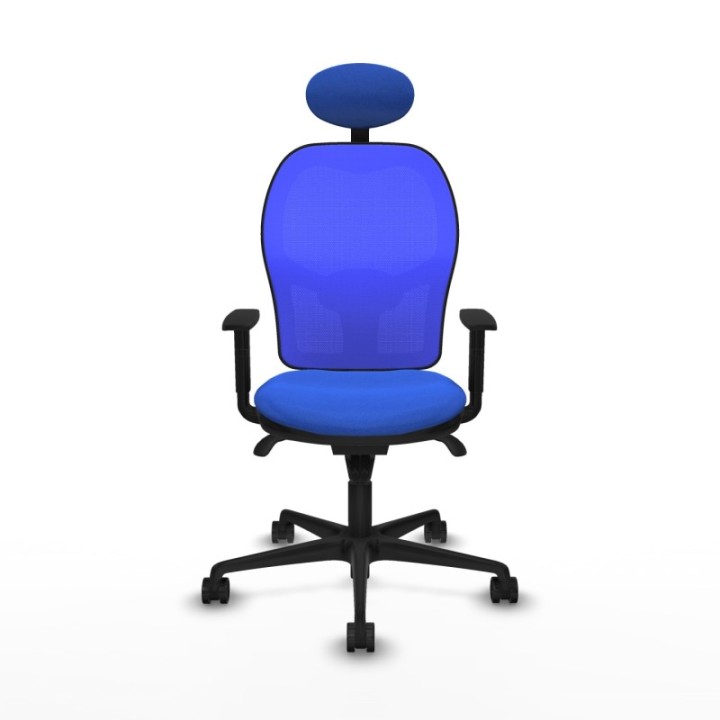 Jorquera sincro malla azul bali azul brazos 1D base nailon cabecero fijo ruedas 65mm nailon