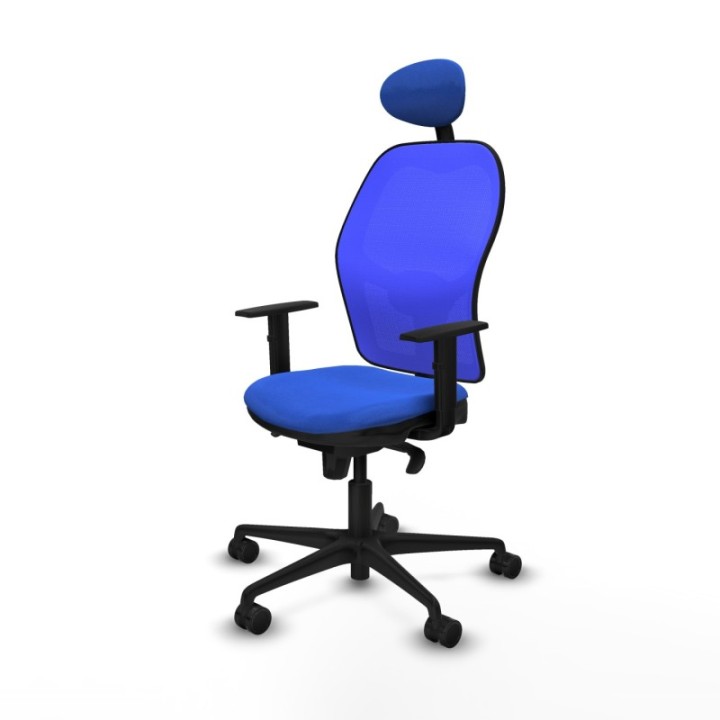 Jorquera sincro malla azul bali azul brazos 1D base nailon cabecero fijo ruedas 65mm nailon