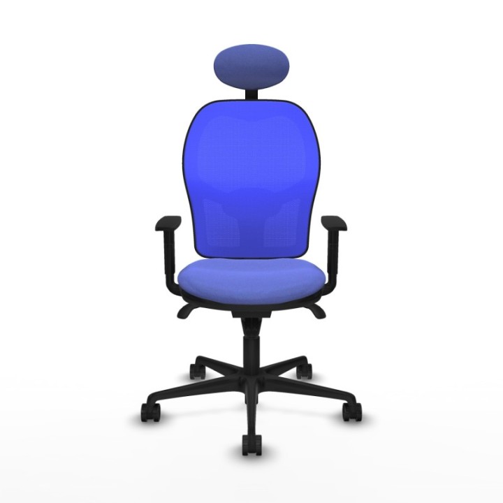 Jorquera sincro malla azul bali azul claro brazos 1D base nailon cabecero fijo ruedas 65mm nailon