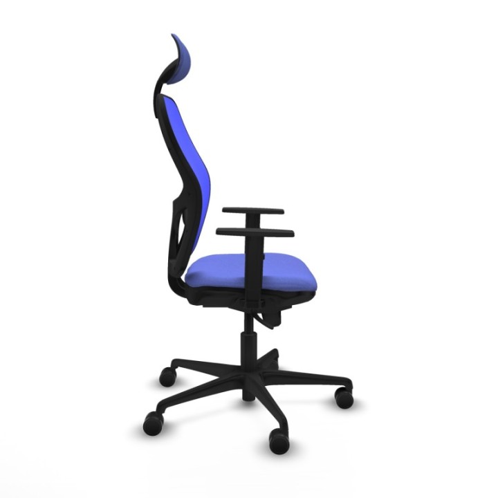 Jorquera sincro malla azul bali azul claro brazos 1D base nailon cabecero fijo ruedas 65mm nailon