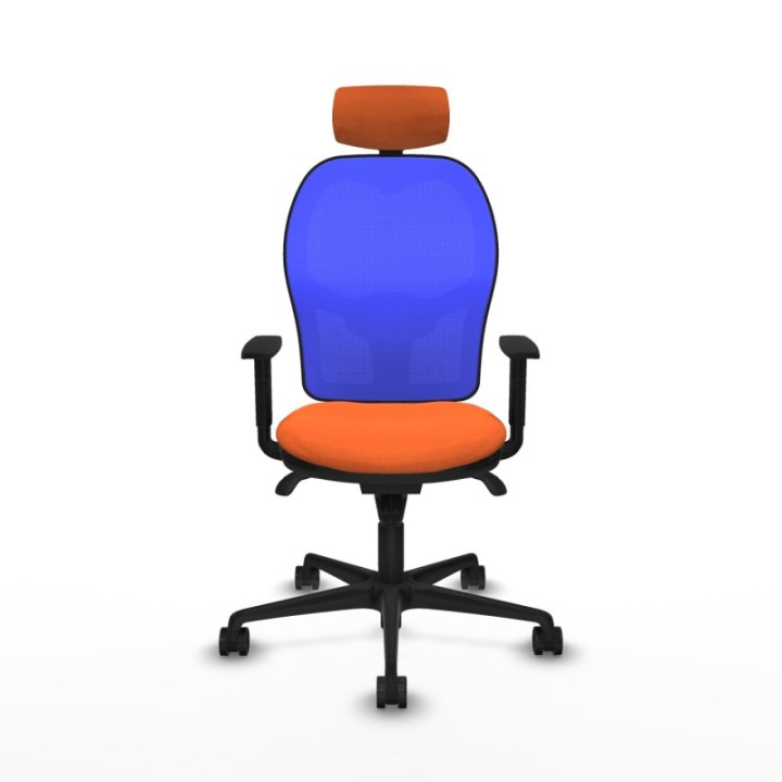 Jorquera sincro malla azul bali naranja brazos 1D base nailon cabecero 2D ruedas 65mm nailon