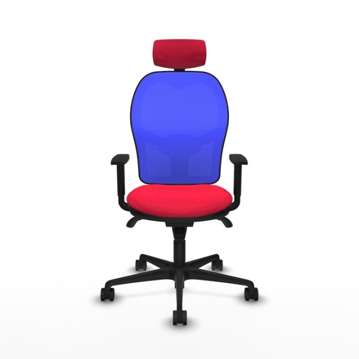 Jorquera sincro malla azul bali rojo brazos 1D base nailon cabecero 2D ruedas 65mm nailon