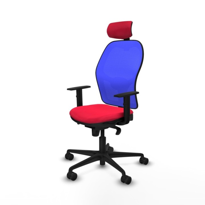 Jorquera sincro malla azul bali rojo brazos 1D base nailon cabecero 2D ruedas 65mm nailon