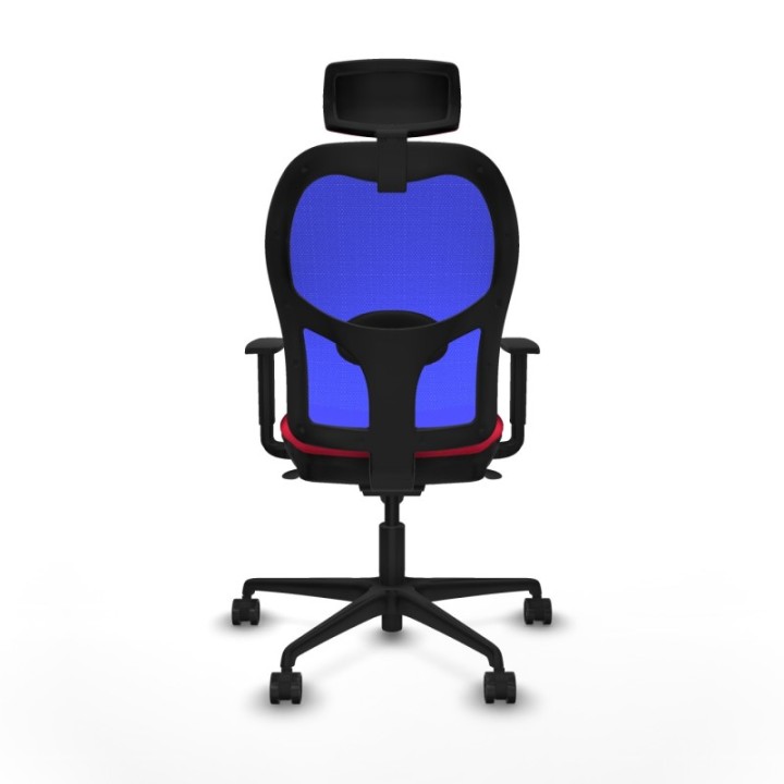 Jorquera sincro malla azul bali rojo brazos 1D base nailon cabecero 2D ruedas 65mm nailon