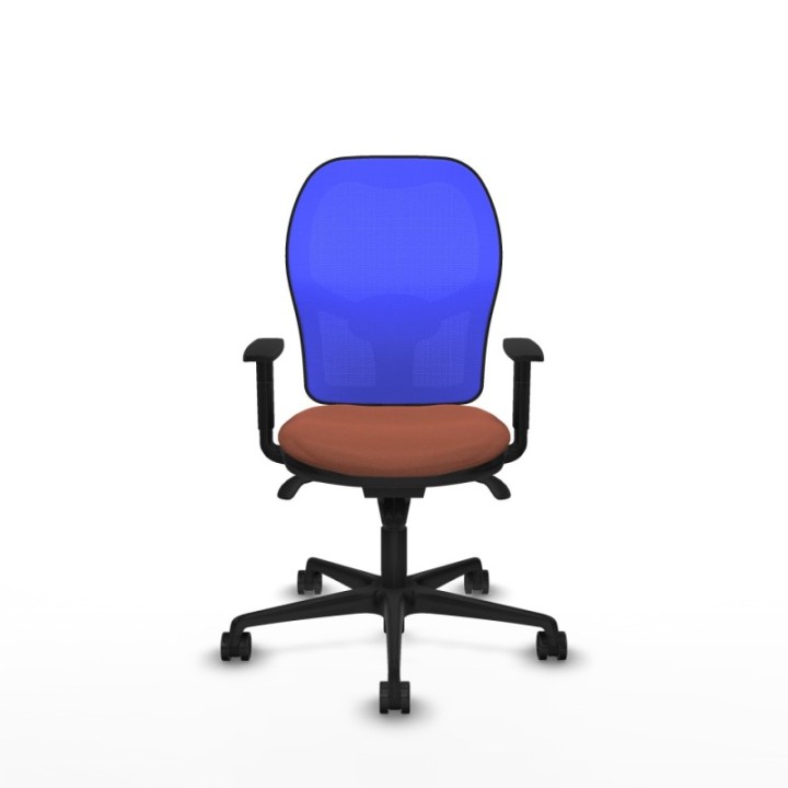 Jorquera sincro malla azul bali marrón brazos 1D base nailon  ruedas 65mm nailon