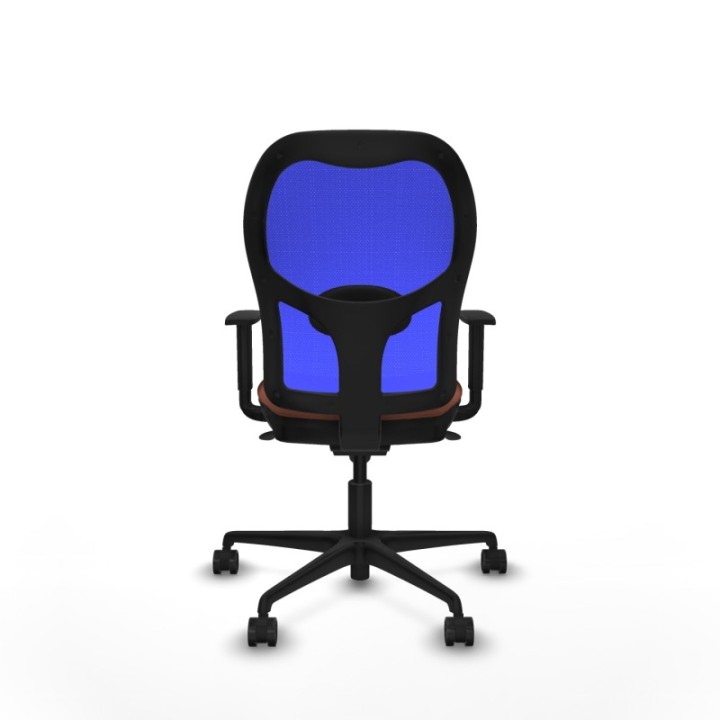 Jorquera sincro malla azul bali marrón brazos 1D base nailon  ruedas 65mm nailon