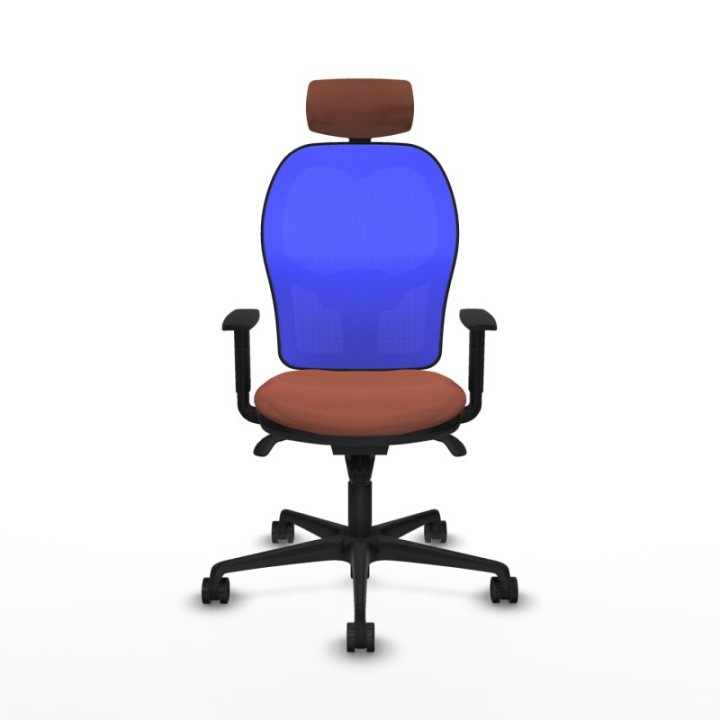 Jorquera sincro malla azul bali marrón brazos 1D base nailon cabecero 2D ruedas 65mm nailon