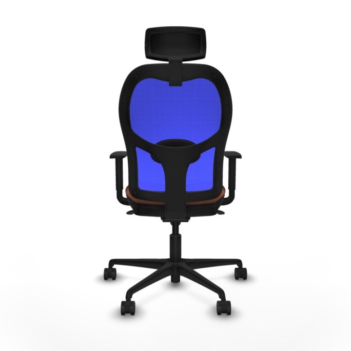 Jorquera sincro malla azul bali marrón brazos 1D base nailon cabecero 2D ruedas 65mm nailon