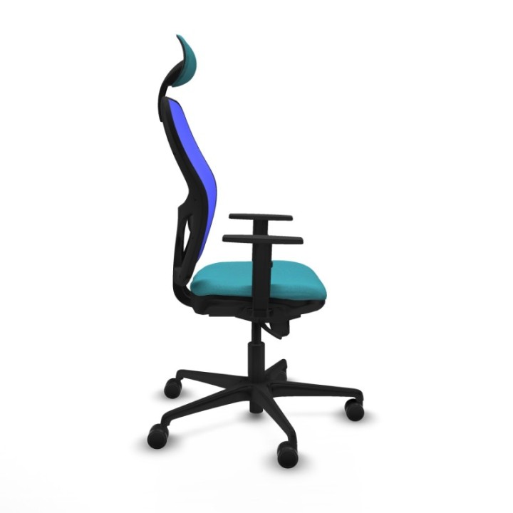 Jorquera sincro malla azul bali turquesa brazos 1D base nailon cabecero fijo ruedas 65mm nailon