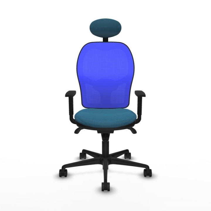 Jorquera sincro malla azul bali verde petroleo brazos 1D base nailon cabecero fijo ruedas 65mm nailon