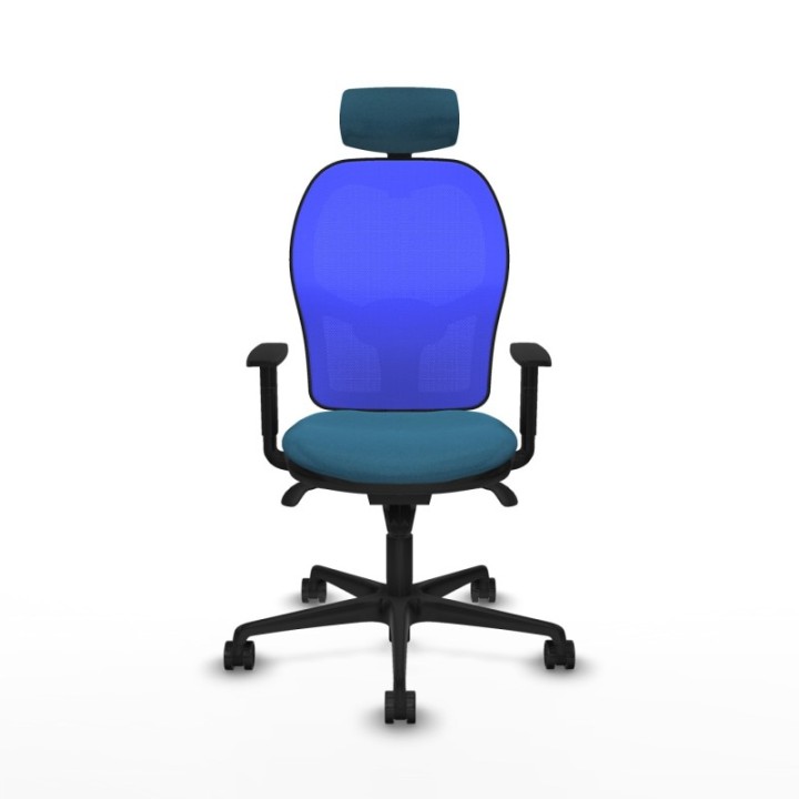 Jorquera sincro malla azul bali verde petroleo brazos 1D base nailon cabecero 2D ruedas 65mm nailon