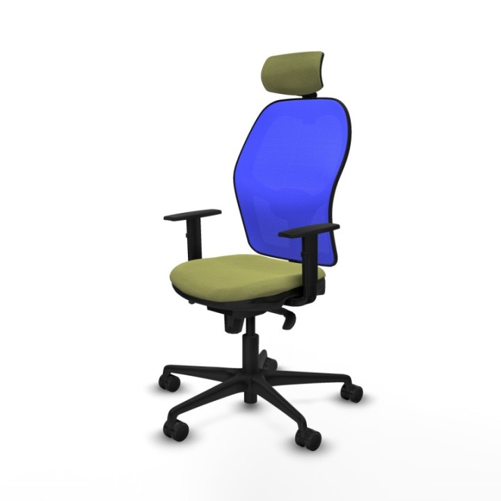 Jorquera sincro malla azul bali verde oliva brazos 1D base nailon cabecero 2D ruedas 65mm nailon