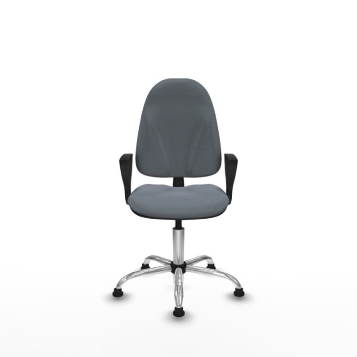 Algarra CP bali gris brazos fijos base cromada topes