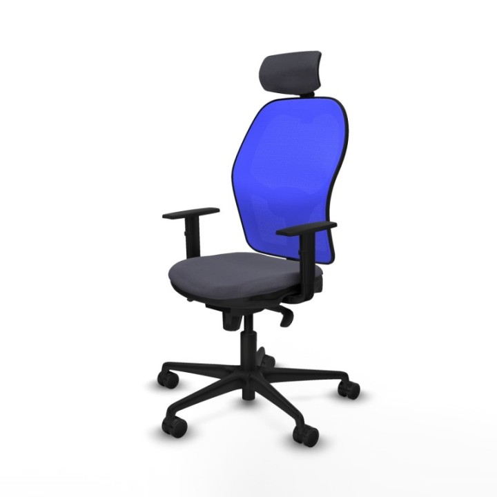 Jorquera sincro malla azul bali gris oscuro brazos 1D base nailon cabecero 2D ruedas 65mm nailon