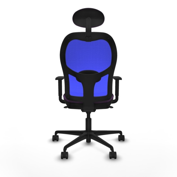 Jorquera sincro malla azul bali morado brazos 1D base nailon cabecero fijo ruedas 65mm nailon