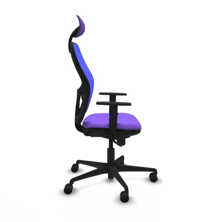 Jorquera sincro malla azul bali lila brazos 1D base nailon cabecero fijo ruedas 65mm nailon