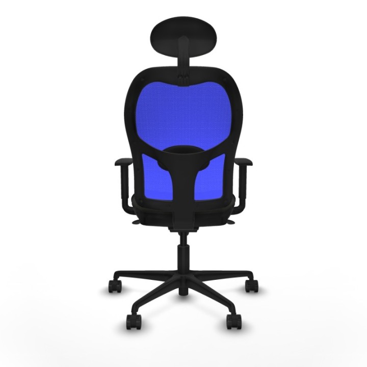 Jorquera sincro malla azul bali negro brazos 1D base nailon cabecero fijo ruedas 65mm nailon