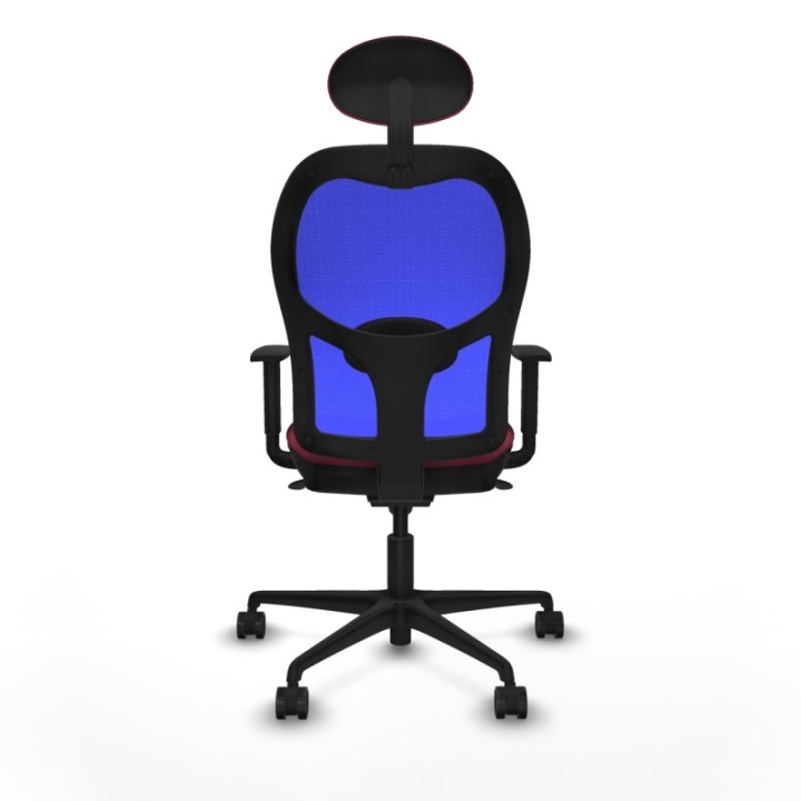 Jorquera sincro malla azul bali granate brazos 1D base nailon cabecero fijo ruedas 65mm nailon