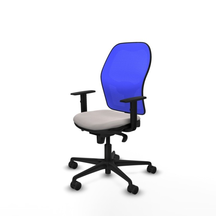 Jorquera sincro malla azul similpiel blanco brazos 1D base nailon  ruedas 65mm nailon