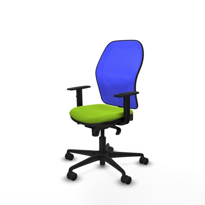 Jorquera sincro malla azul similpiel pistacho brazos 1D base nailon  ruedas 65mm nailon