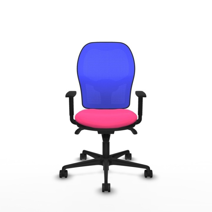 Jorquera sincro malla azul similpiel rosa brazos 1D base nailon  ruedas 65mm nailon