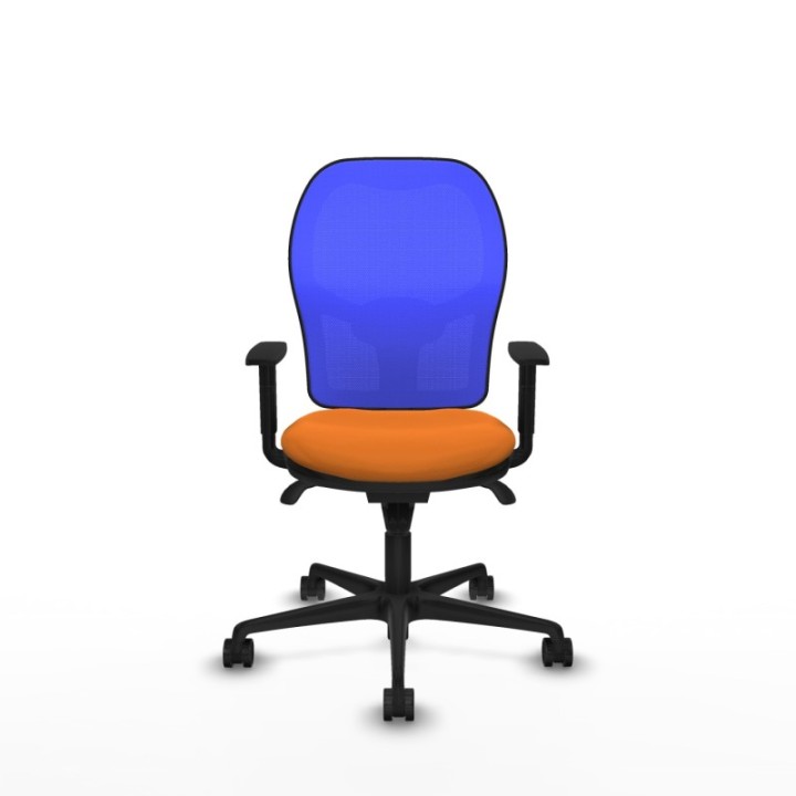 Jorquera sincro malla azul similpiel naranja brazos 1D base nailon  ruedas 65mm nailon