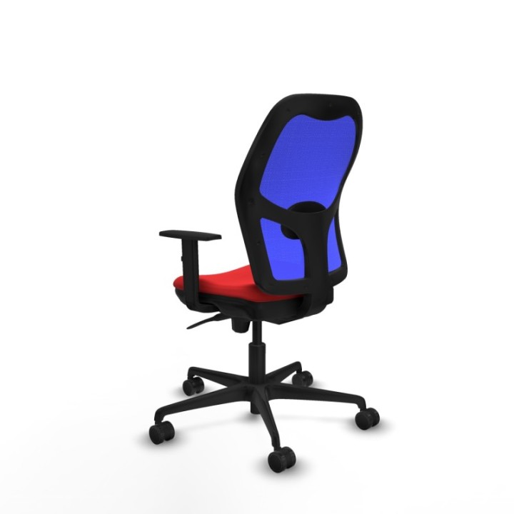 Jorquera sincro malla azul similpiel rojo brazos 1D base nailon  ruedas 65mm nailon