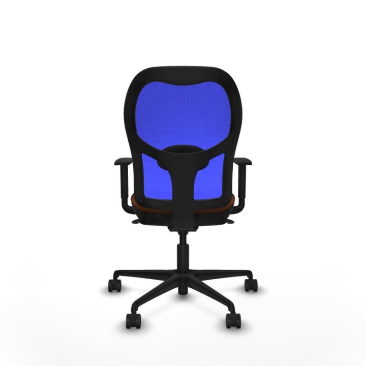 Jorquera sincro malla azul similpiel marrón brazos 1D base nailon  ruedas 65mm nailon